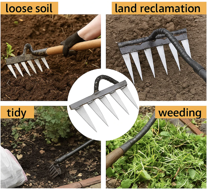 5 Teeth Carbon Steel Garden Weeding